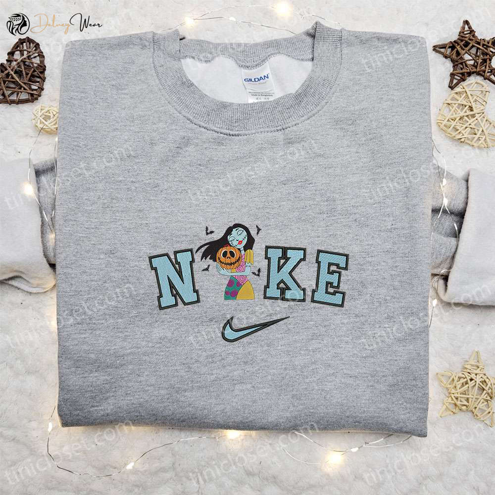 Nike x Spooky Sally Halloween Pumpkin Bats Embroidered Shirt: Nightmare Before Christmas Characters T-shirt & Sweatshirt
