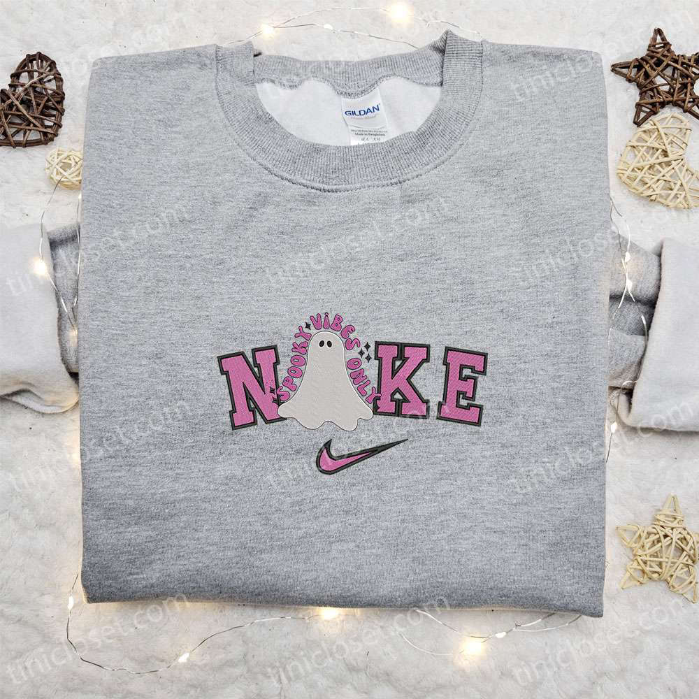 Nike x Spooky Vibes Ghost Embroidered Shirt & Hoodie: Adorable Halloween T-shirt