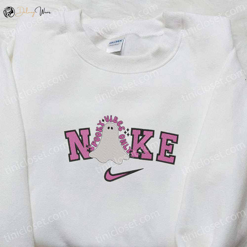 Nike x Spooky Vibes Ghost Embroidered Shirt & Hoodie: Adorable Halloween T-shirt