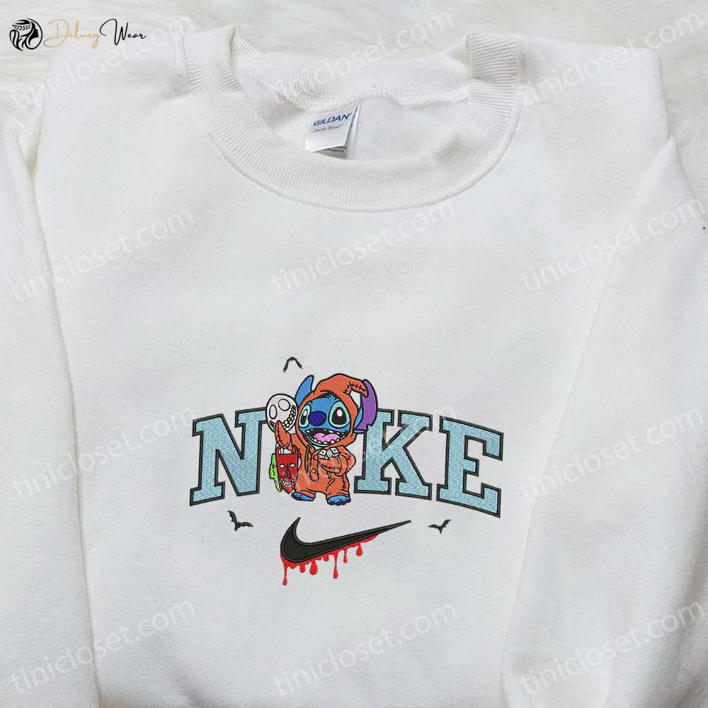 Disney Characters Embroidered Shirt Nike x Stitch Oogie Boogie Halloween Sweatshirt