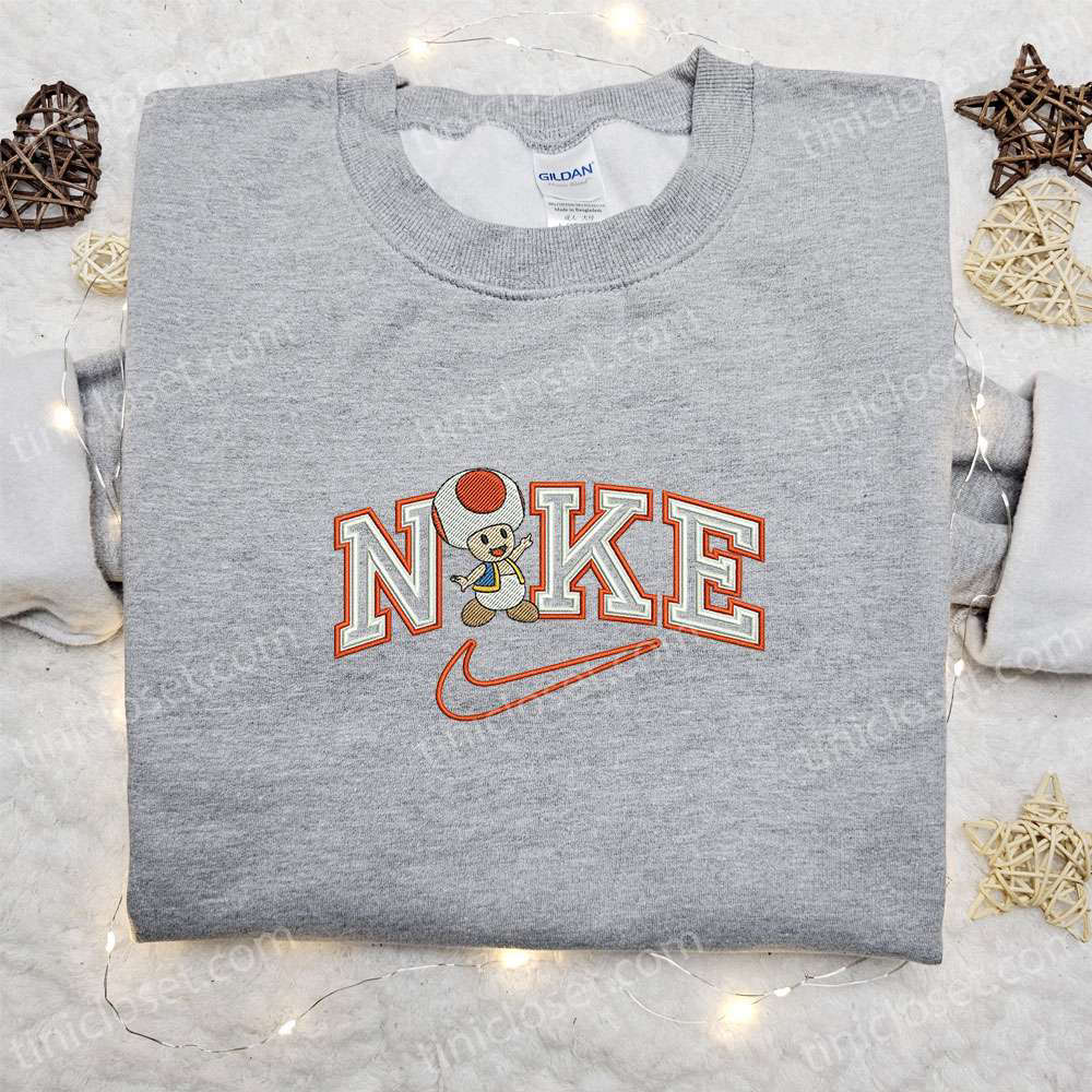 Nike x Toad Cartoon Hoodie: Best Gift for Family Nike Inspired Embroidered Hoodie