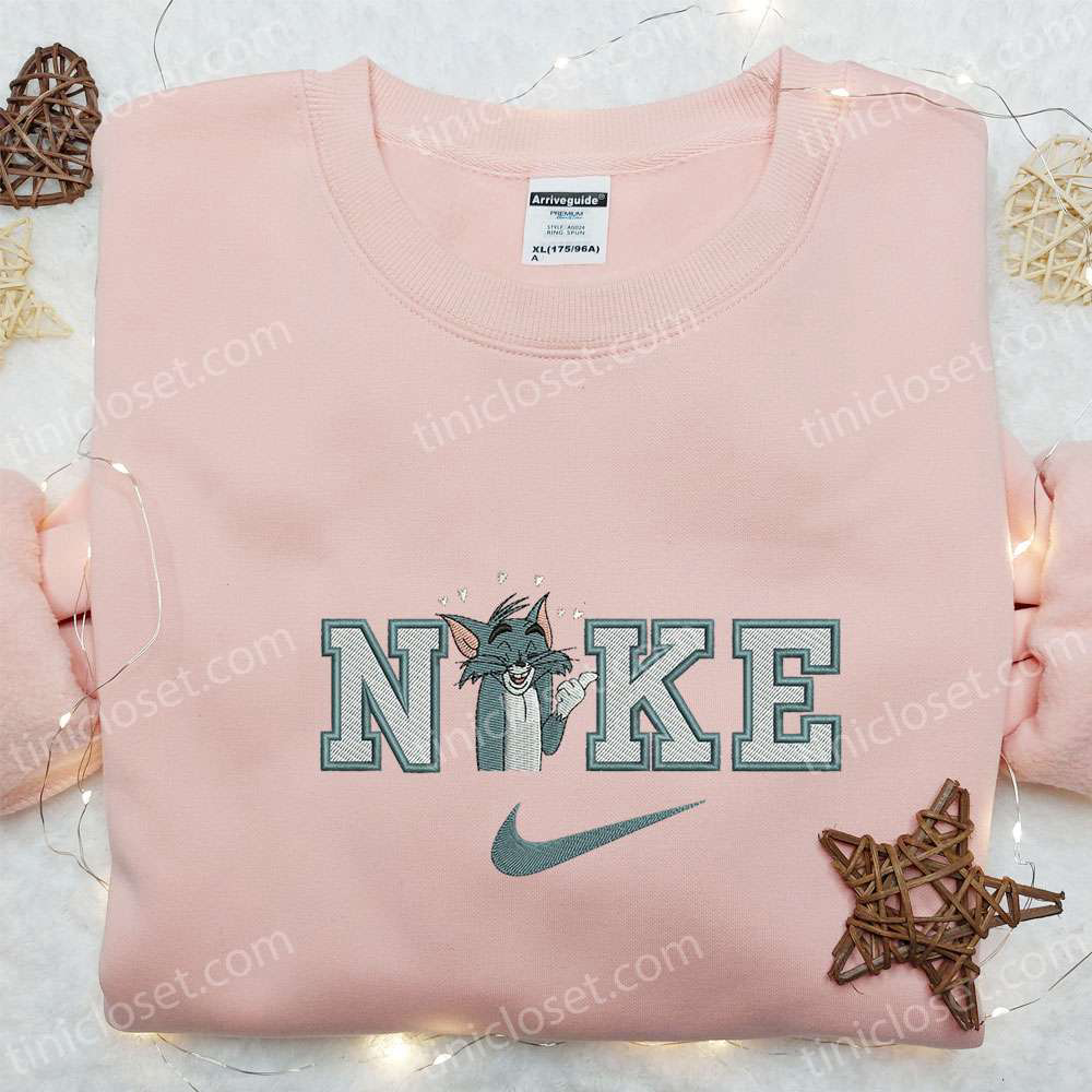Nike x Tom Cat Cartoon Embroidered Hoodie: Best Family Gift with Tom and Jerry Design