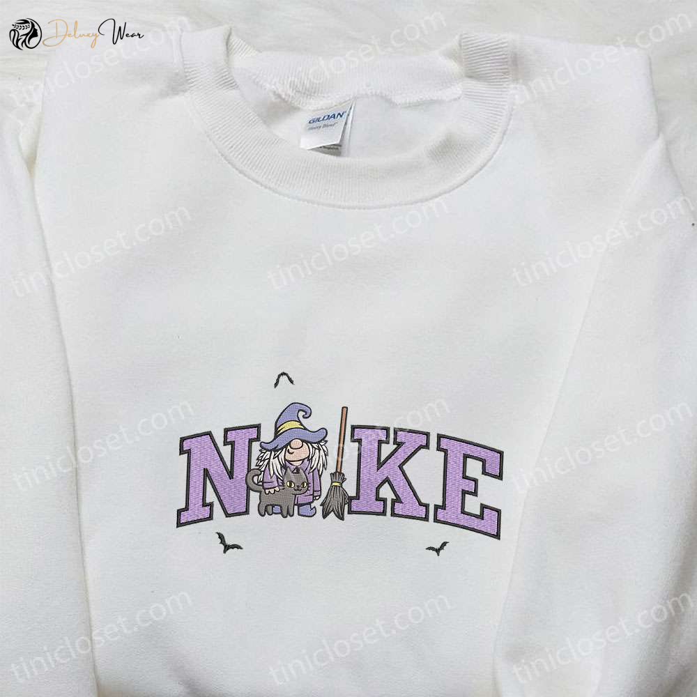 Nike x Witch Gnome Bats Halloween Embroidered Shirt – Cute & Inspired