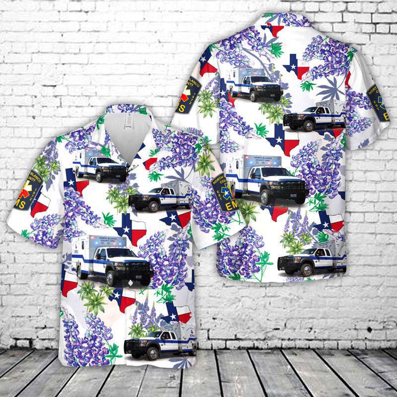 North Blanco County EMS Hawaiian Shirt Gift for Men Dad Father Gift for Men Dad Father