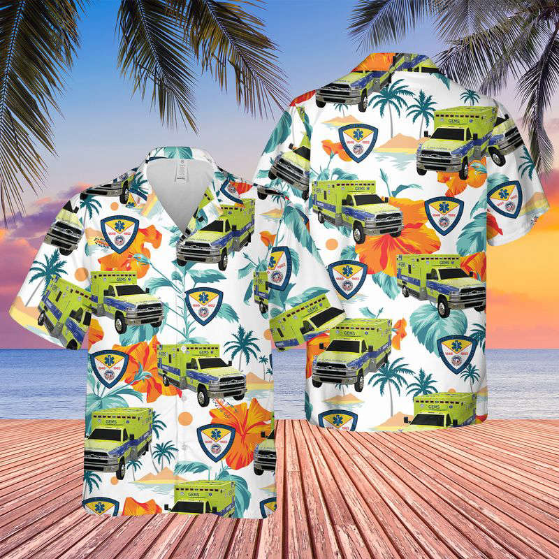 North Carolina Gaston County EMS Hawaiian Shirt Gift for Men Dad Father Gift for Men Dad Father