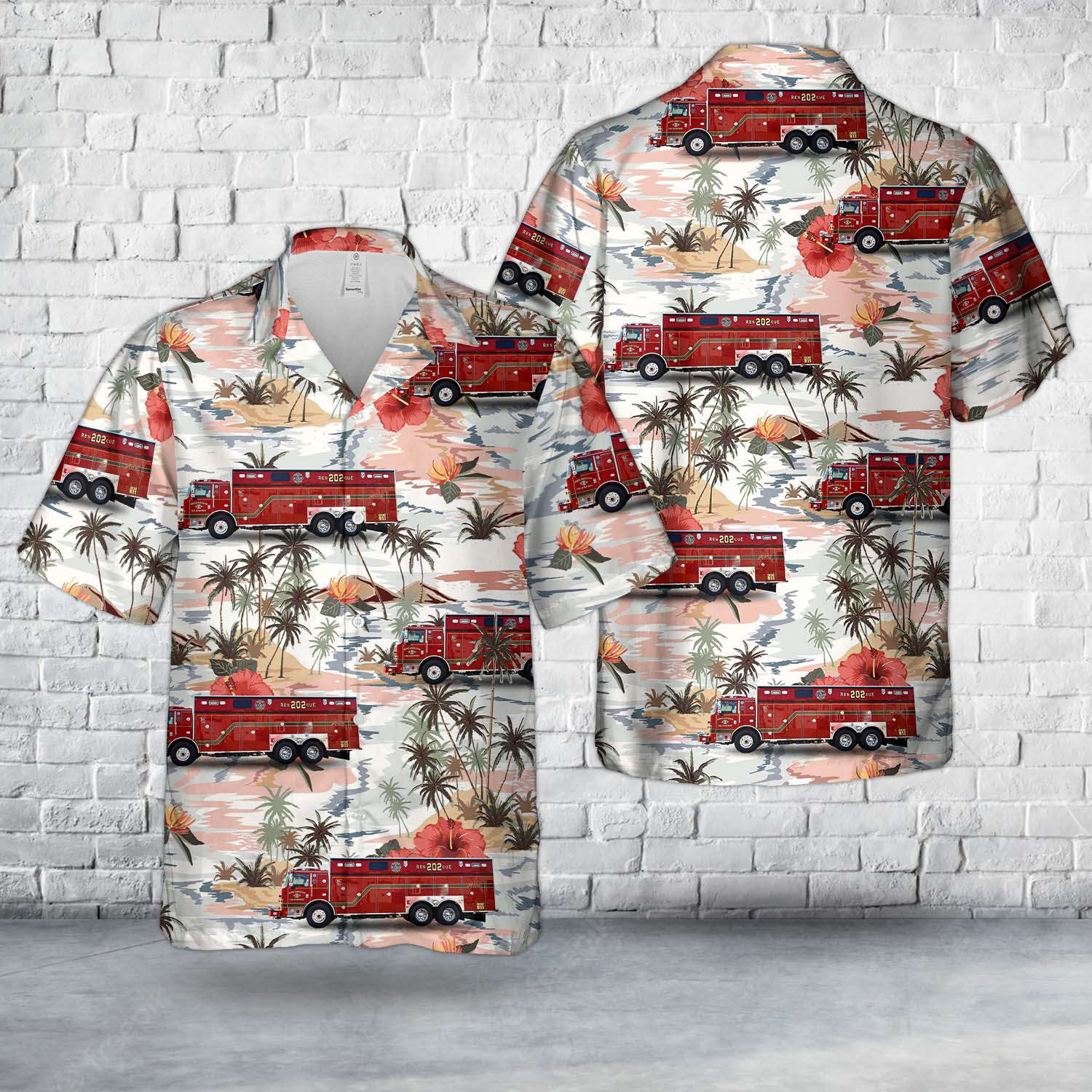 North Charleston, South Carolina, North Charleston Fire Department Rescue 202 Hawaiian Shirt Gift for Men Dad Father Gift for Men Dad Father