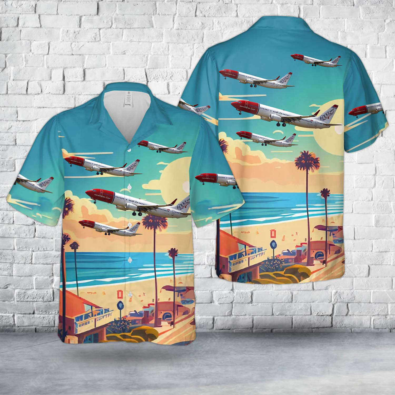 Norwegian Air Shuttle “6000th 737” Boeing 737-8Q8 LN-NOL Hawaiian Shirt Gift for Men Dad Father Gift for Men Dad Father