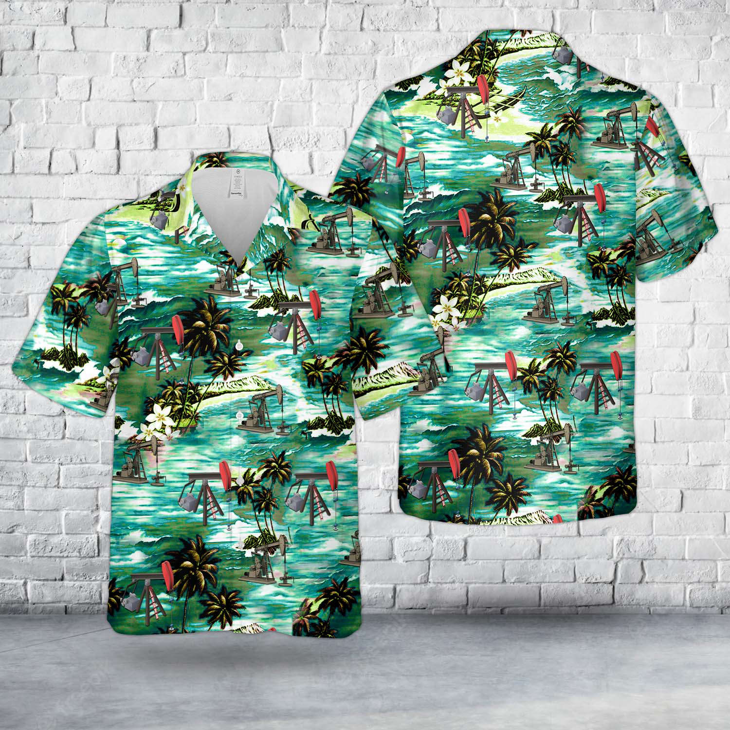 Oilfield Machine Hawaiian Shirt Gift for Men Dad Father Gift for Men Dad Father