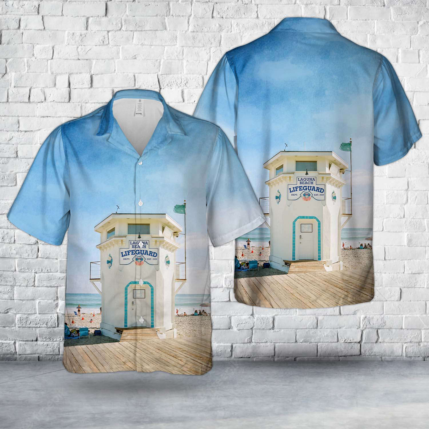 Orange County, California, Laguna Beach Lifeguard Tower Hawaiian Shirt Gift for Men Dad Father Gift for Men Dad Father