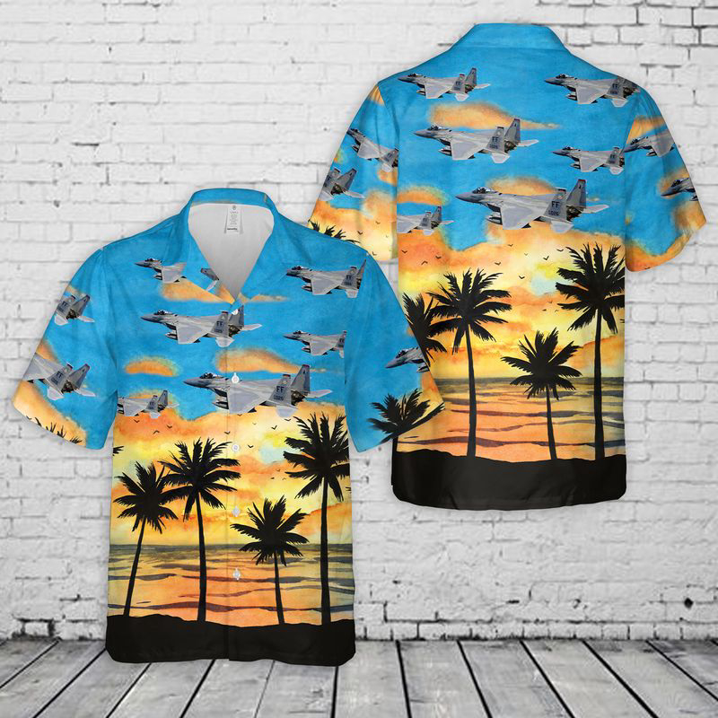 Oregon Air National Guard F-15 Eagle Hawaiian Shirt Gift for Men Dad Father Gift for Men Dad Father