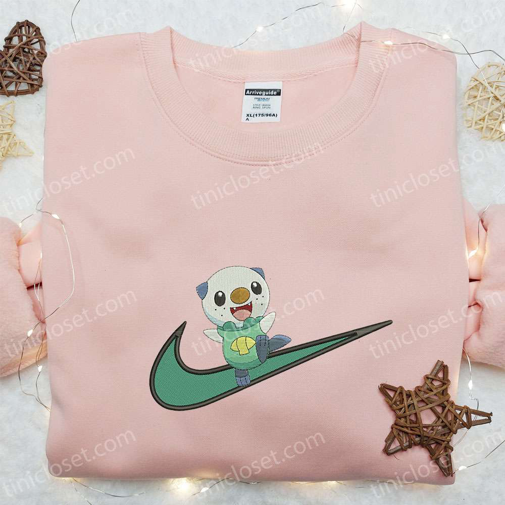 Oshawott Anime x Swoosh Embroidered Hoodie Nike Inspired Best Gift for Family