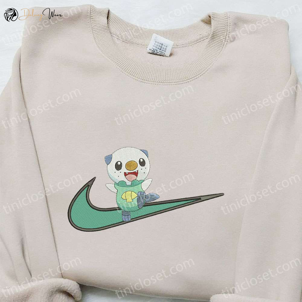 Oshawott Anime x Swoosh Embroidered Hoodie Nike Inspired Best Gift for Family