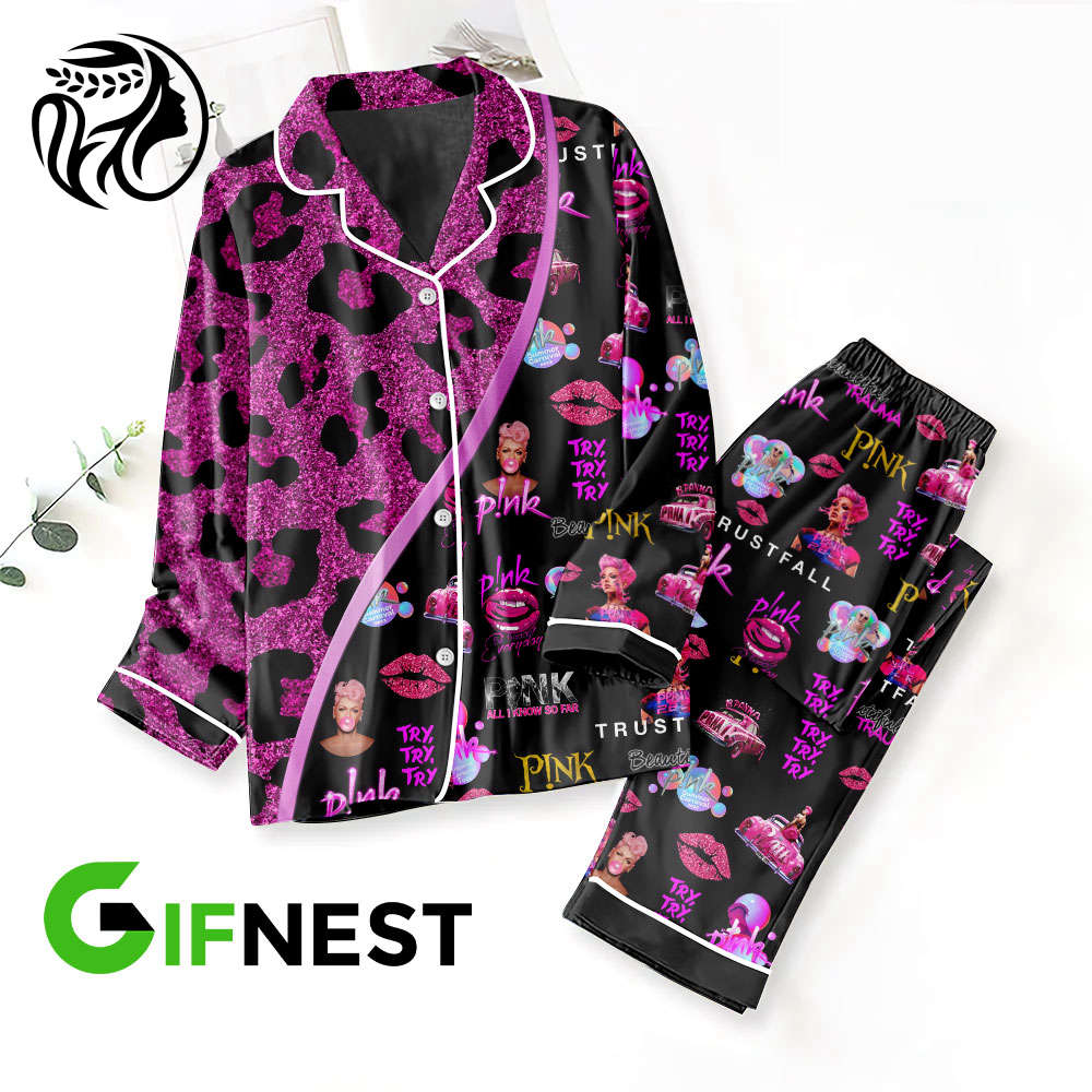 P!nk Button Down Pajamas Set – VANDH 1050