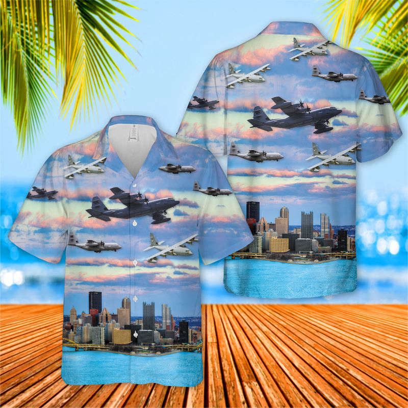 Pennsylvania Air National Guard EC-130Js Hawaiian Shirt Gift for Men Dad Father Gift for Men Dad Father