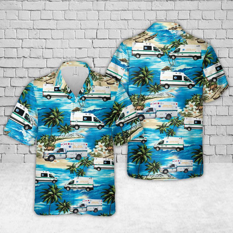 Pennsylvania Central Bucks EMS Ambulance Hawaiian Shirt Gift for Men Dad Father Gift for Men Dad Father