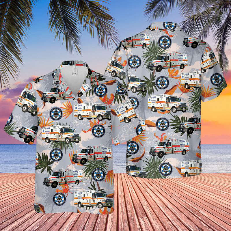 Pennsylvania Pittsburgh Bureau of EMS Hawaiian Shirt Gift for Men Dad Father Gift for Men Dad Father