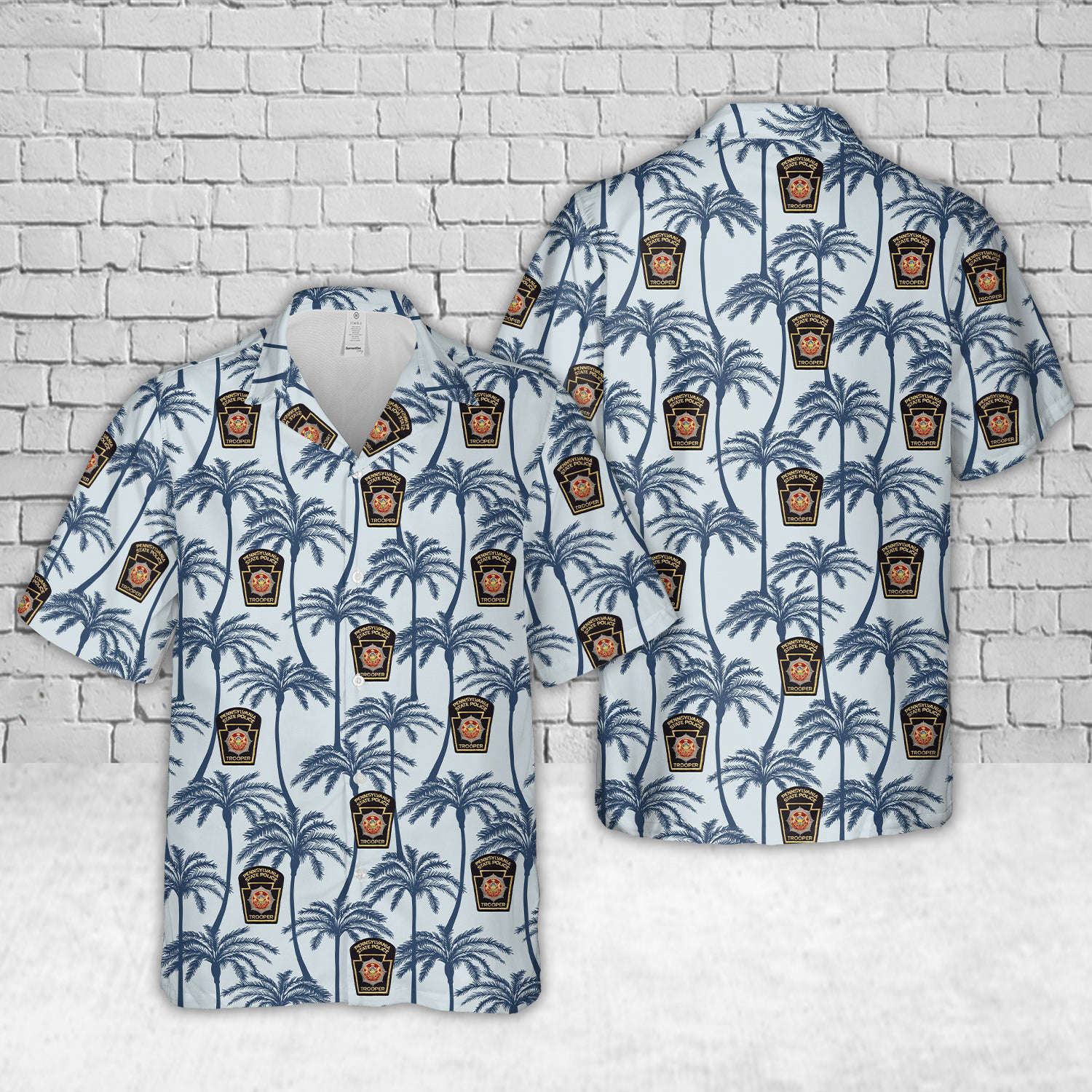 Pennsylvania State Police Patch Hawaiian Shirt Gift for Men Dad Father Gift for Men Dad Father