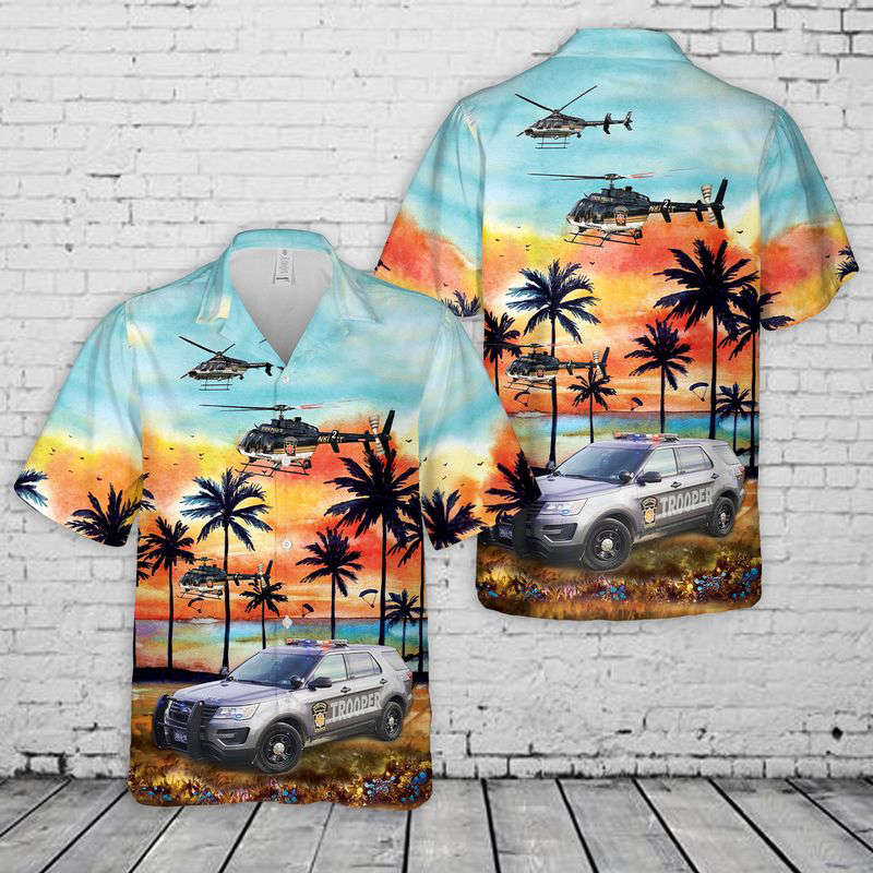 Pennsylvania State Police Vehicles Hawaiian Shirt Gift for Men Dad Father Gift for Men Dad Father