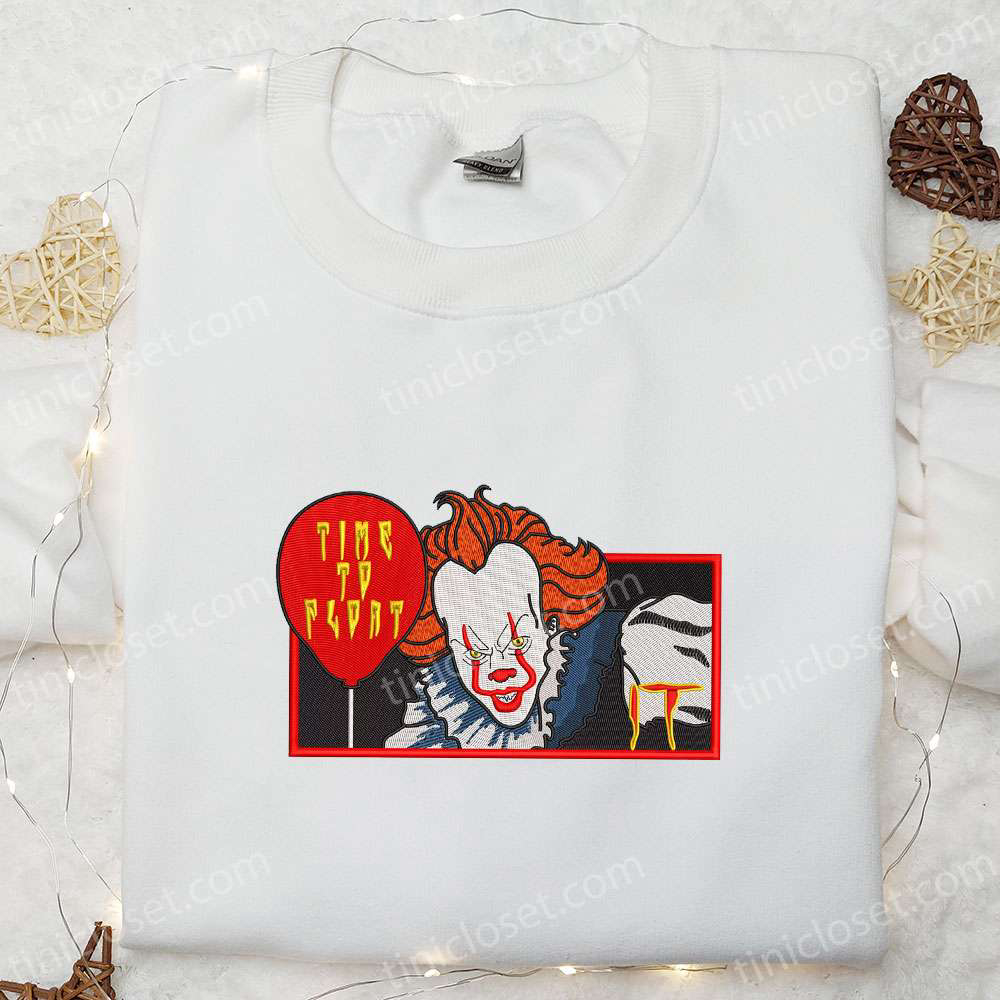Pennywise Balloon Embroidered Shirt Spooky Halloween Hoodie Funny T-shirt
