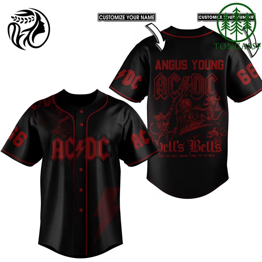 Rock in Style with Personalized ACDC Hell s Bells Baseball Jersey Shirt