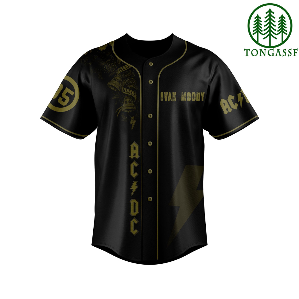 Custom ACDC Skull Wings Baseball Jersey Shirt Personalized Number Design