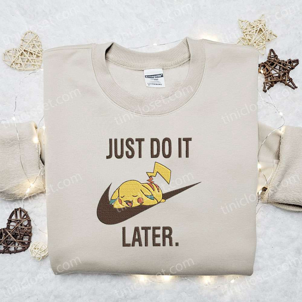 Pikachu x Nike Anime Sweatshirt: Best Pokemon Embroidered Shirt Perfect Family Gift