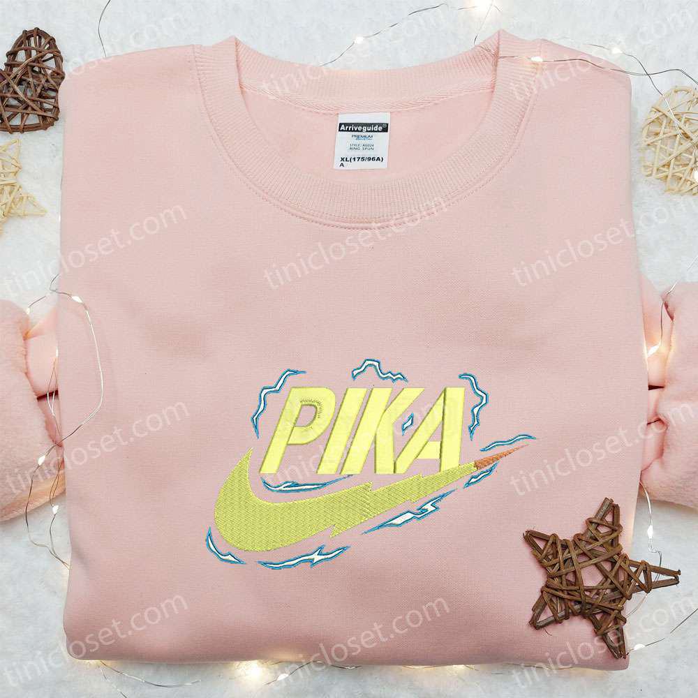 Pikachu x Nike Anime Embroidered Sweatshirt Pokemon & Nike Inspired Shirt