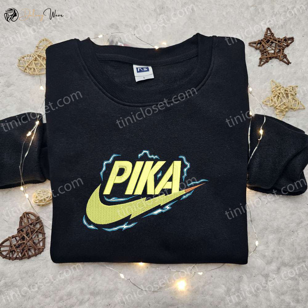 Pikachu x Nike Anime Embroidered Sweatshirt Pokemon & Nike Inspired Shirt