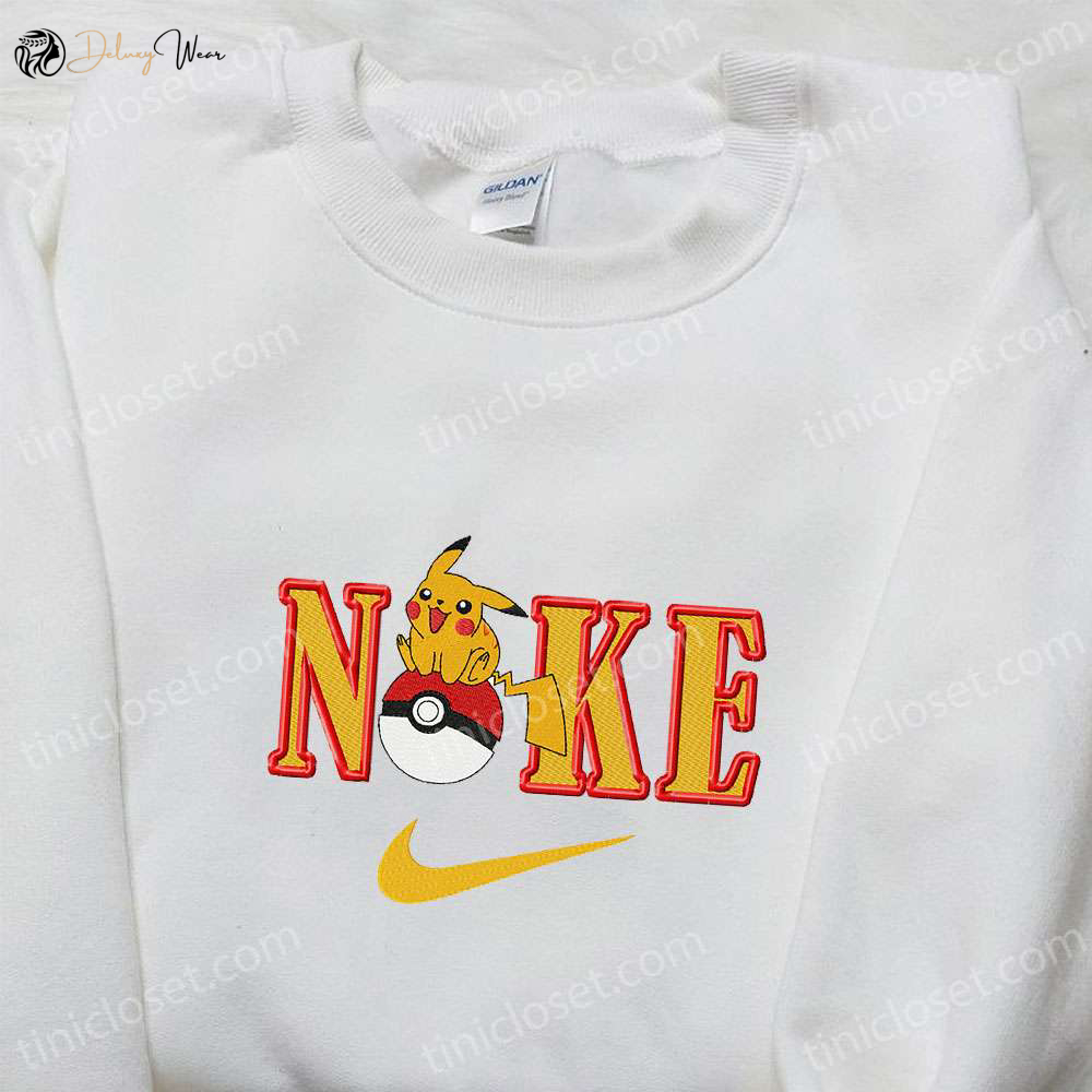 Pikachu x Nike Anime Embroidered Tshirt – Pokemon & Nike Inspired Shirt