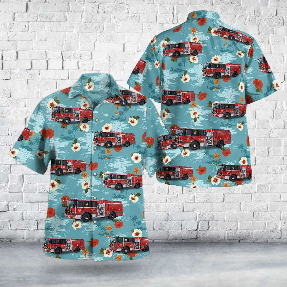 Pitcarin, Pennsylvania, Pitcairn Hose Company No.1 Hawaiian Shirt Gift for Men Dad Father Gift for Men Dad Father