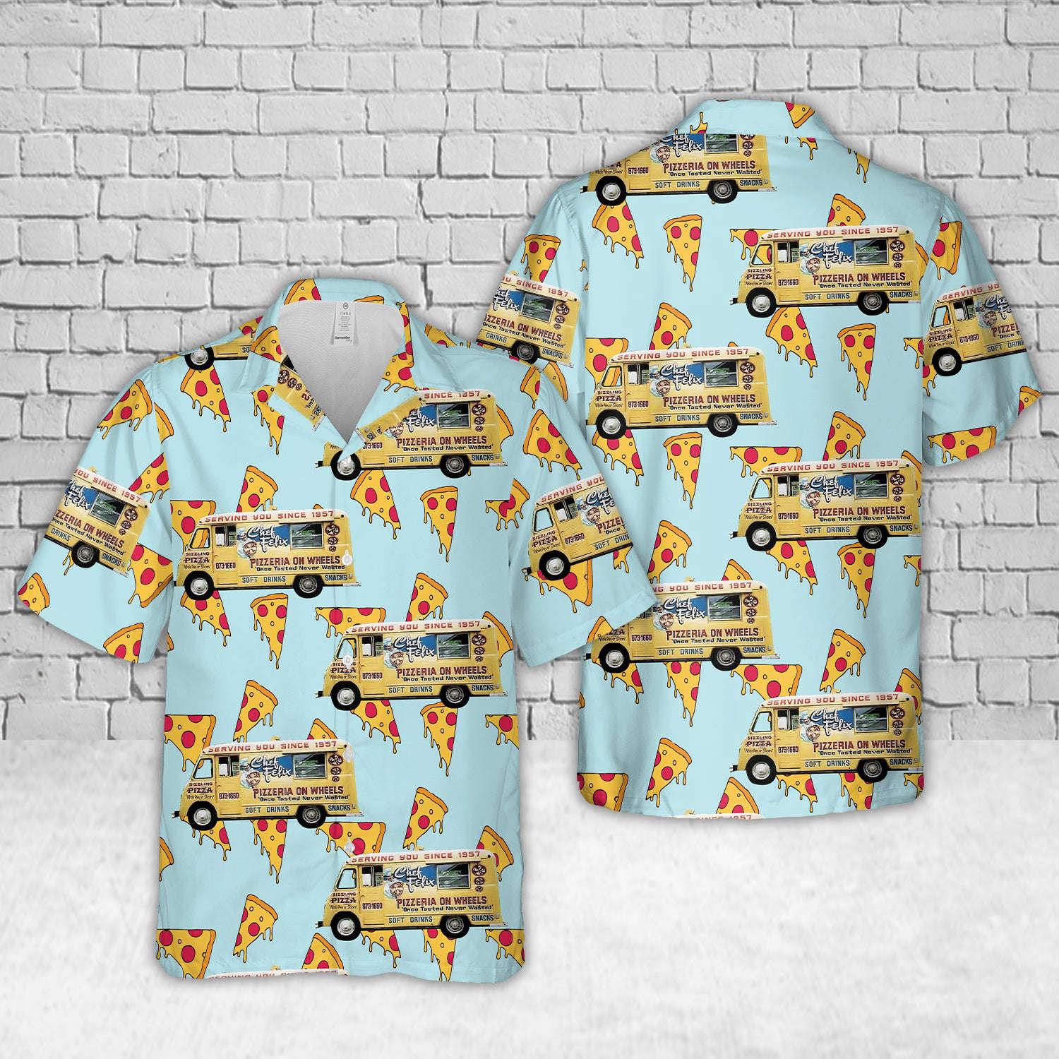 Pizza Food Truck Hawaiian Shirt Gift for Men Dad Father Gift for Men Dad Father