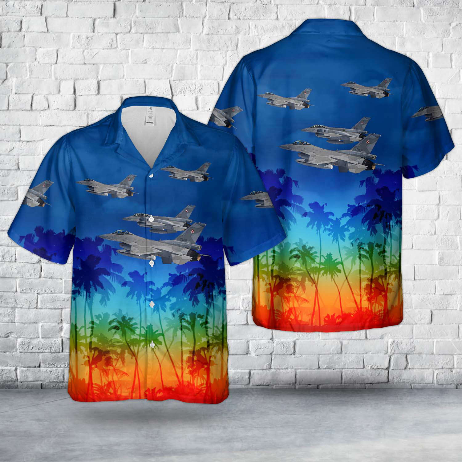 Polish Air Force Lockheed Martin F-16CJ Fighting Falcon Hawaiian Shirt Gift for Men Dad Father Gift for Men Dad Father