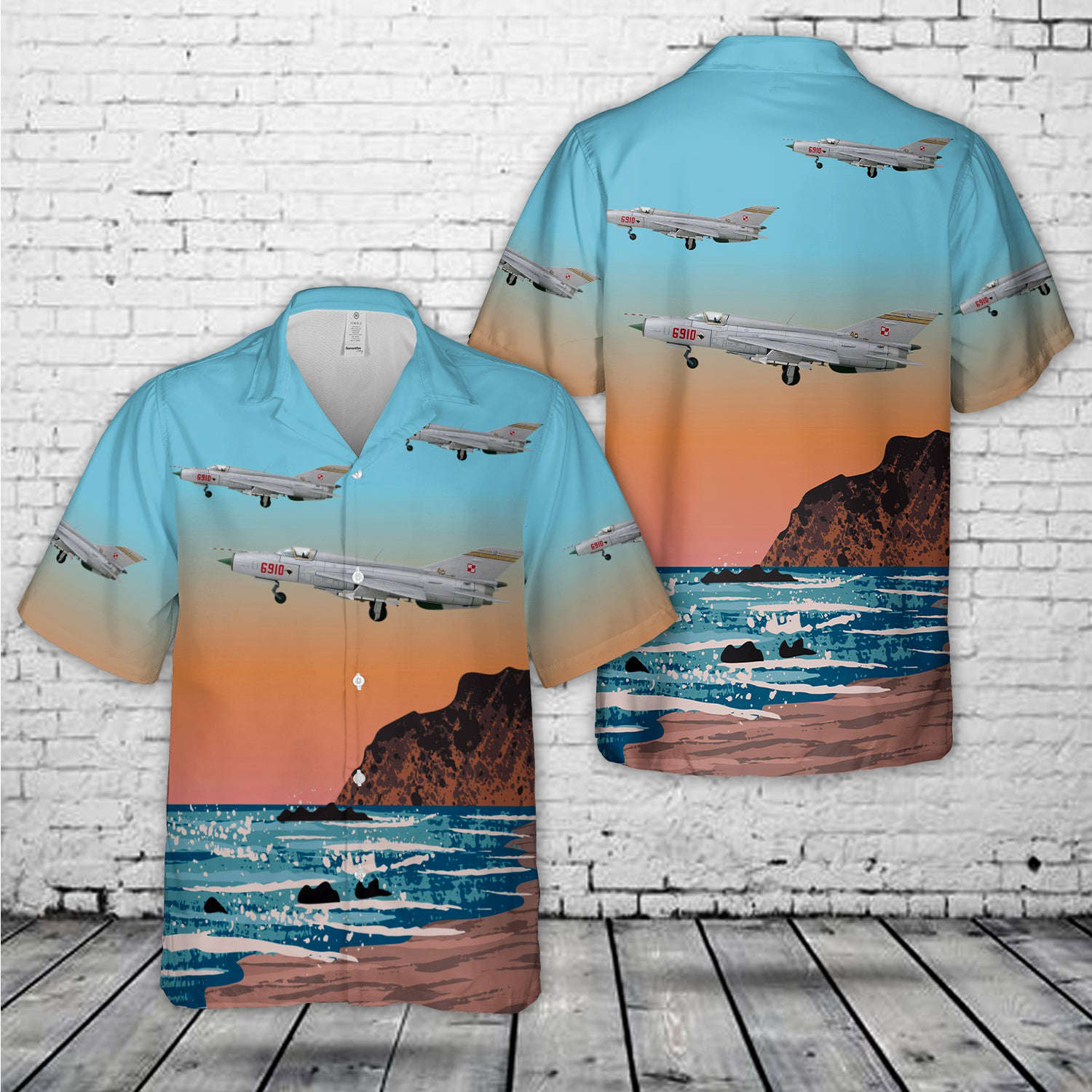 Polish Air Force MIG-21PFM No 6910 Hawaiian Shirt Gift for Men Dad Father Gift for Men Dad Father