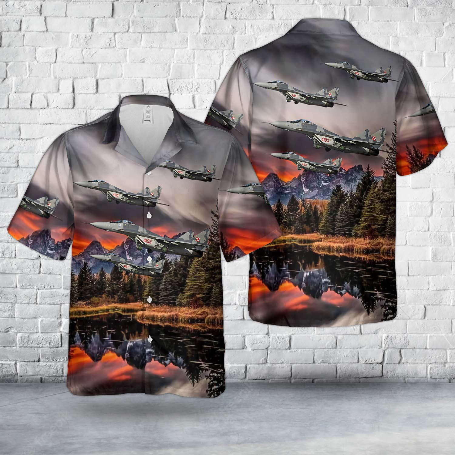 Polish Air Force Mikoyan-Gurevich MiG-29 Fulcrum Hawaiian Shirt Gift for Men Dad Father Gift for Men Dad Father