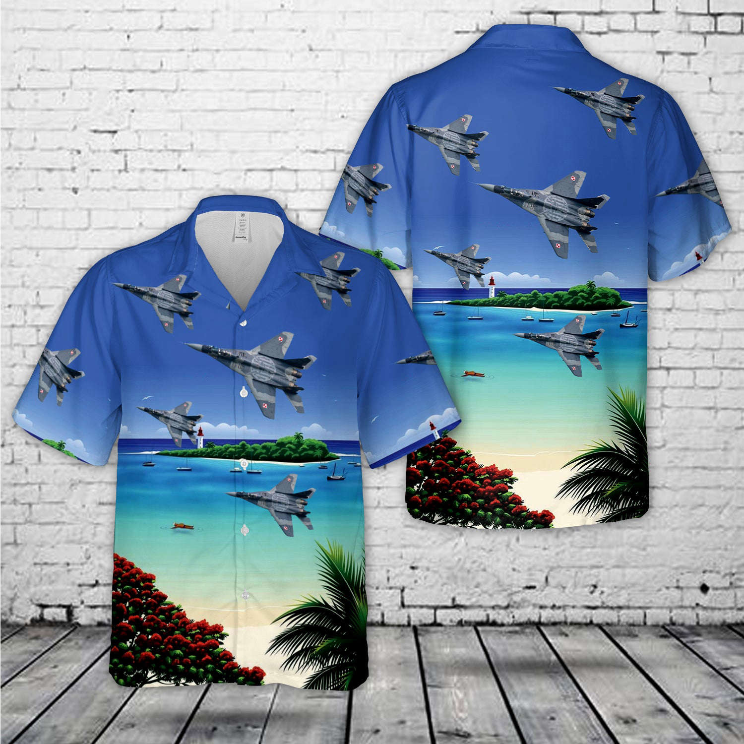 Polish Air Force Mikoyan MiG-29 Hawaiian Shirt Gift for Men Dad Father Gift for Men Dad Father