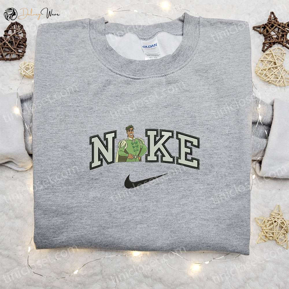 Disney Characters Embroidered Sweatshirt: Prince Naveen x Nike Cartoon Shirt – Best Family Gift Idea