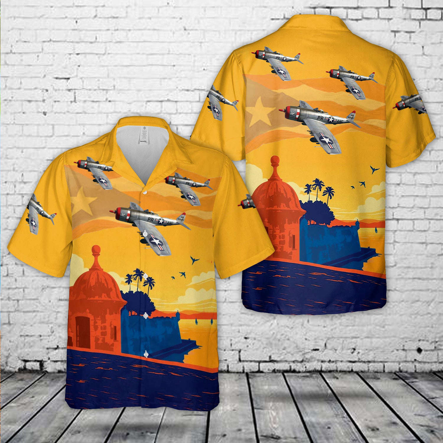 Puerto Rico Air National Guard P-47N Hawaiian Shirt Gift for Men Dad Father Gift for Men Dad Father