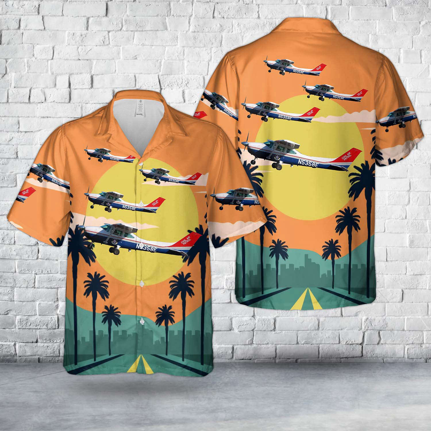 Puerto Rico Wing Civil Air Patrol Cessna 182R Skylane Hawaiian Shirt Gift for Men Dad Father Gift for Men Dad Father