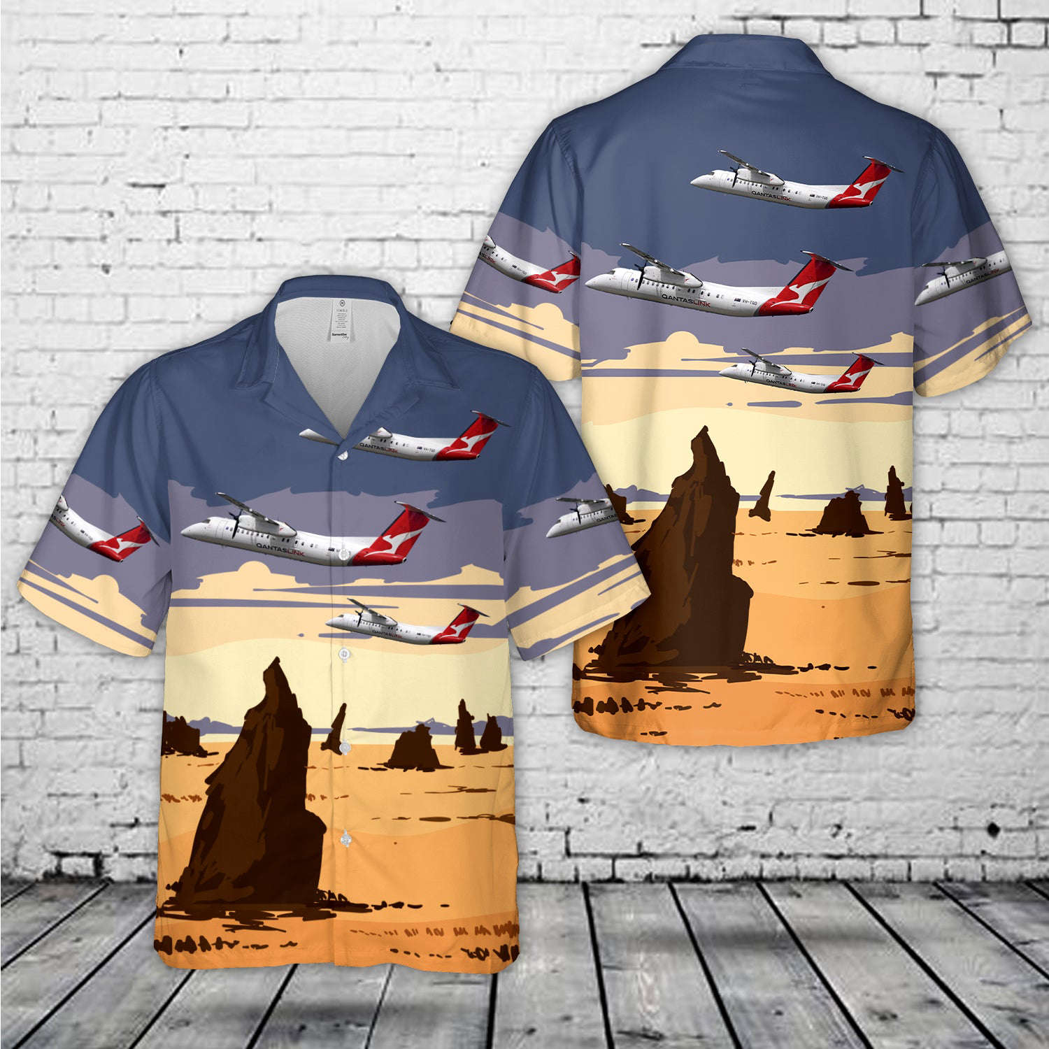 QantasLink (Eastern Australia Airlines) Bombardier Dash 8-Q315 Hawaiian Shirt Gift for Men Dad Father Gift for Men Dad Father