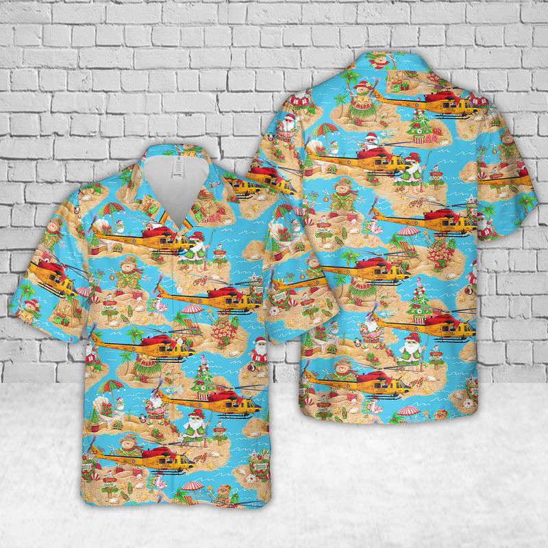 RCAF Bell CH-146 Griffon SAR Christmas Hawaiian Shirt Gift for Men Dad Father Gift for Men Dad Father