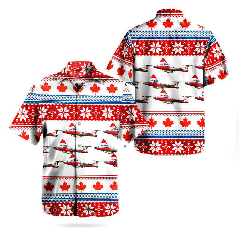 RCAF Snowbirds Canadair CT-114 Tutor (CL-41A) Ugly Hawaiian Shirt Gift for Men Dad Father Gift for Men Dad Father