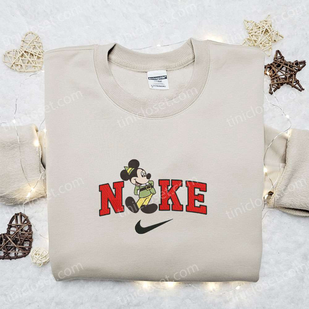 Mickey Elf x Nike Retro Christmas Sweatshirt: Disney Movie Merry Christmas Shirt Best Gift Ideas