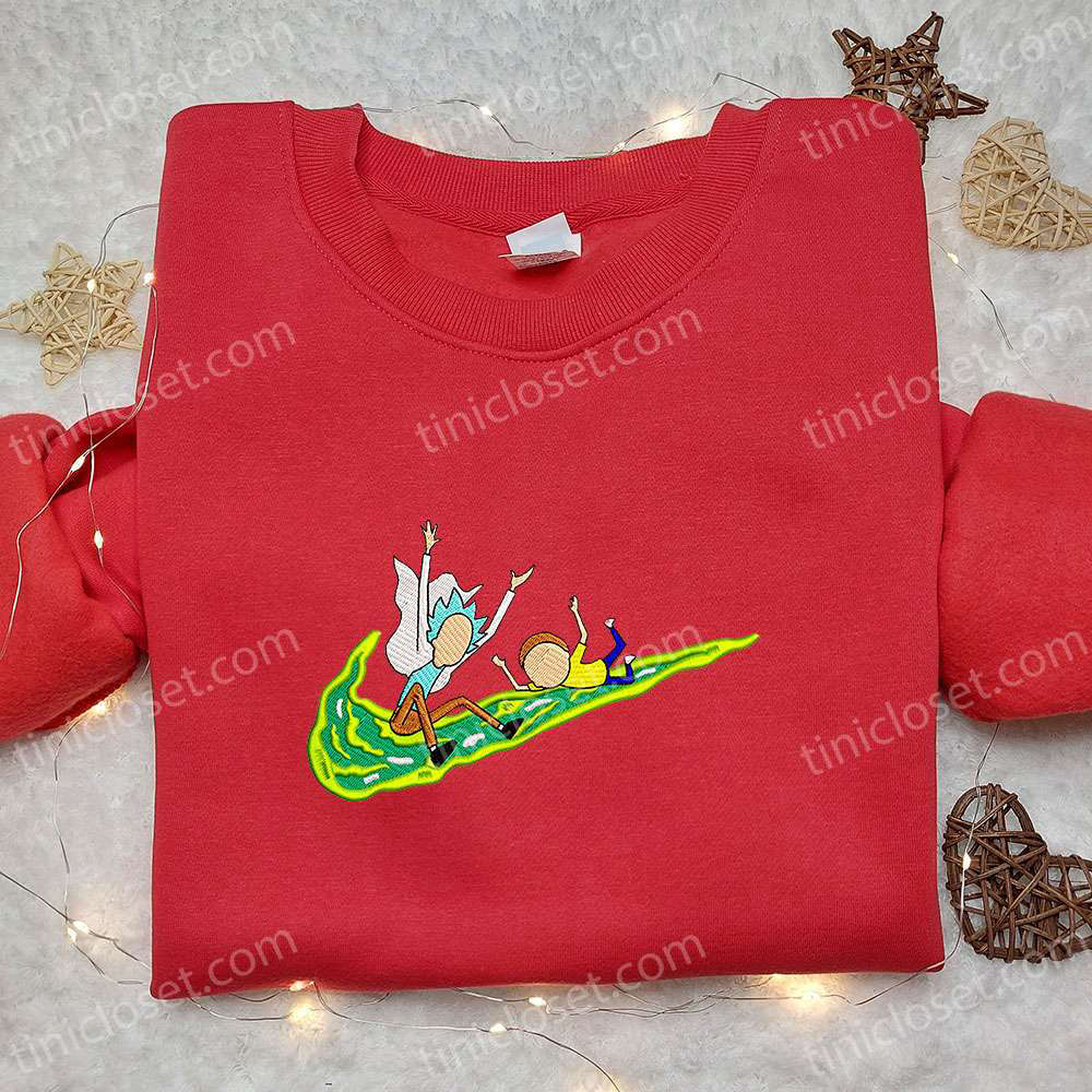 Rick and Morty x Swoosh Cartoon Hoodie: Stylish Cartoon Clothing for Family Perfect Gift Idea