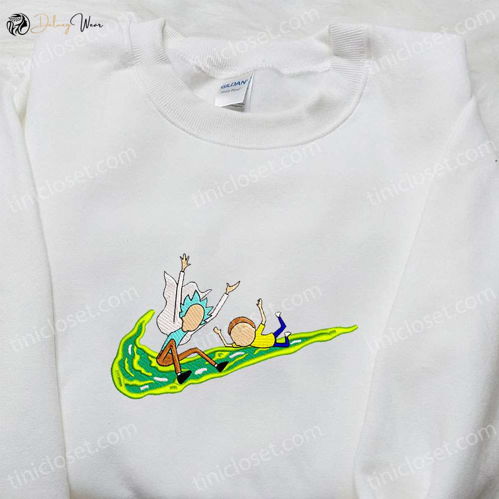 Rick and Morty x Swoosh Cartoon Hoodie: Stylish Cartoon Clothing for Family Perfect Gift Idea