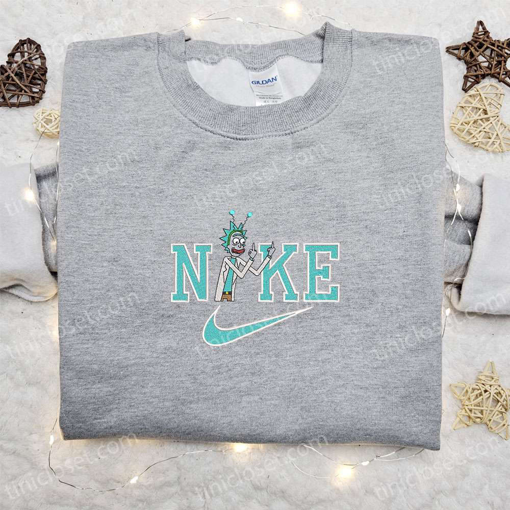Rick Sanchez x Nike Cartoon Embroidered Sweatshirt – Disney Characters Shirt: Best Family Gift Ideas