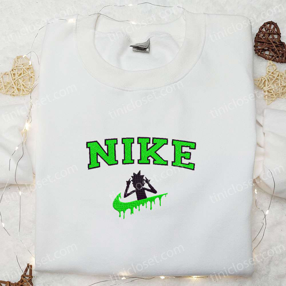 Rick Sanchez x Nike Cartoon Embroidered Sweatshirt: Best Rick and Morty Shirt Perfect Family Gift
