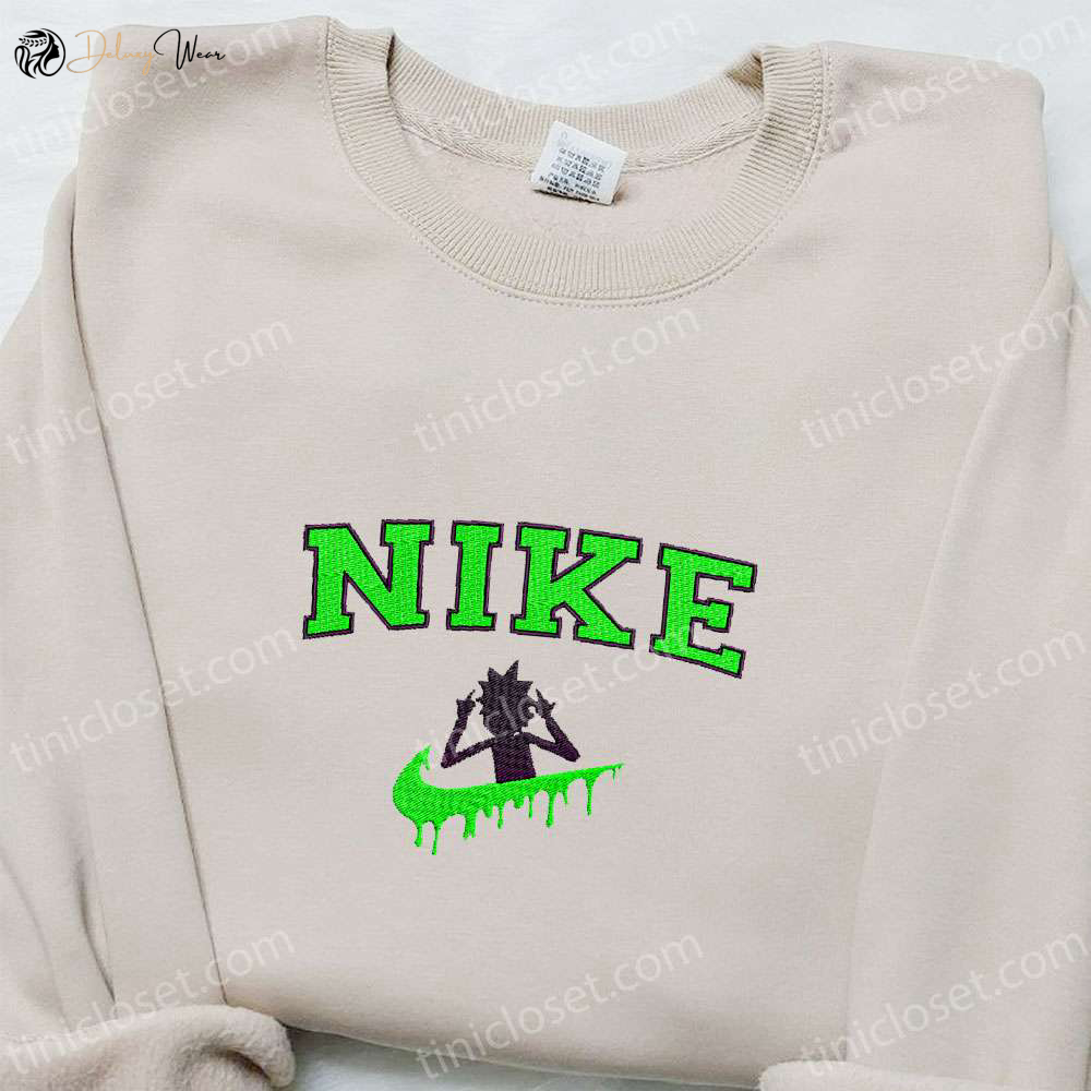 Rick Sanchez x Nike Cartoon Embroidered Sweatshirt: Best Rick and Morty Shirt Perfect Family Gift
