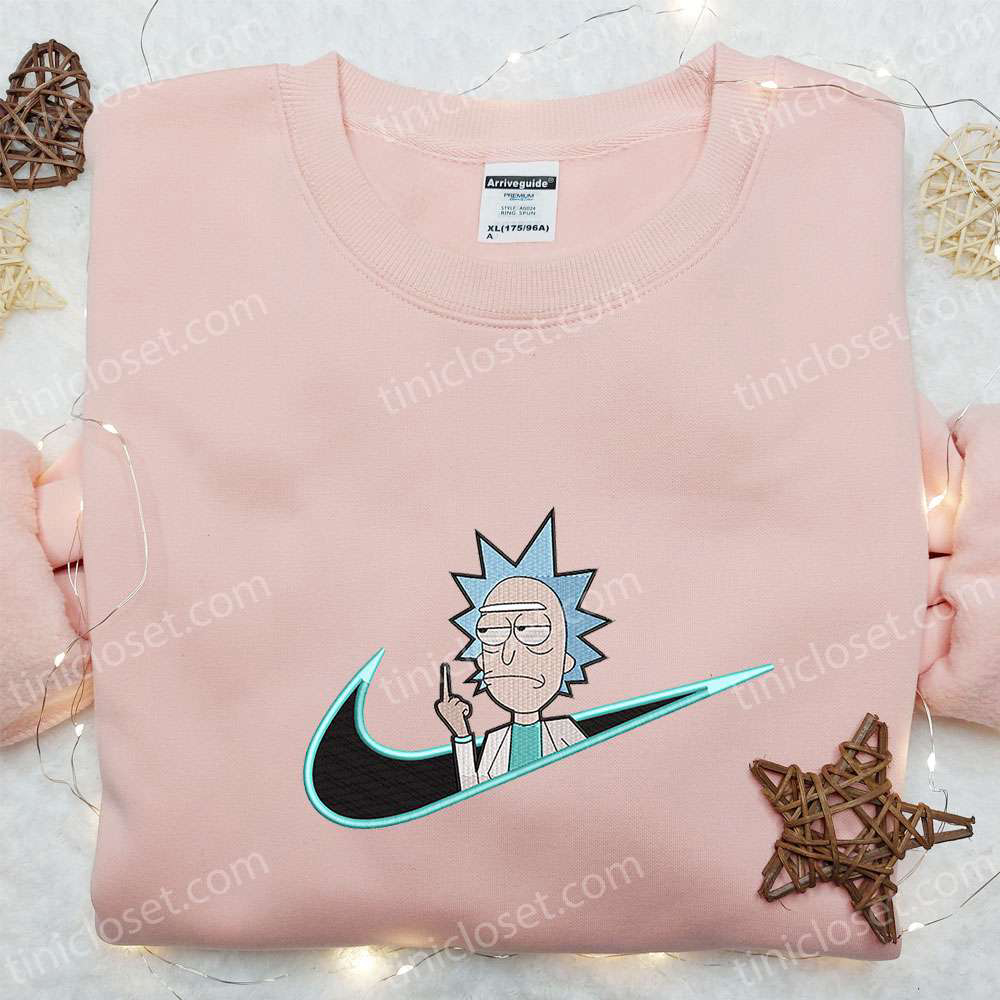 Rick Sanchez x Swoosh Cartoon Hoodie – Cartoon Clothing for Family Best Gift Idea
