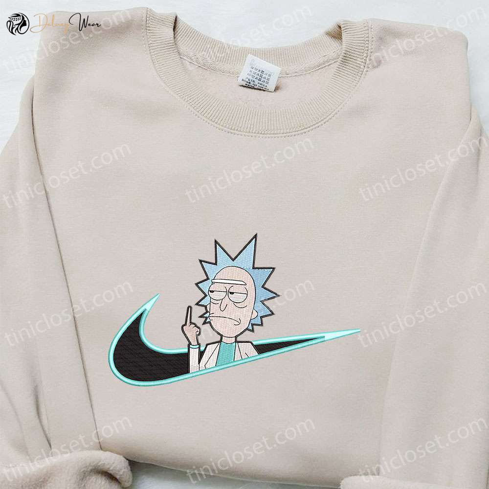 Rick Sanchez x Swoosh Cartoon Hoodie – Cartoon Clothing for Family Best Gift Idea