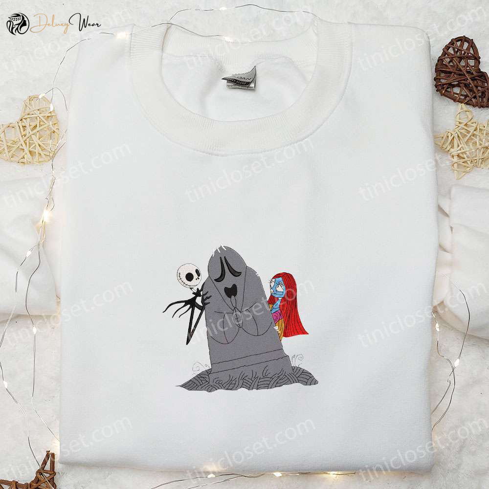 Nightmare Before Christmas RIP Jack & Sally Embroidered Shirt Nike Inspired Sweatshirt